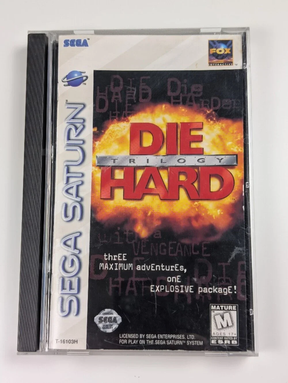 Die Hard Trilogy Sega Saturn CIB Longbox Manual Light Gun Compatible Pristine